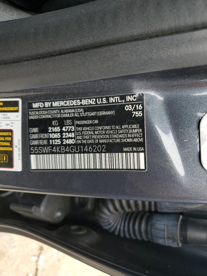2016 Mercedes-Benz C 300 4Matic VIN: 55SWF4KB4GU146202 Lot: 60411274