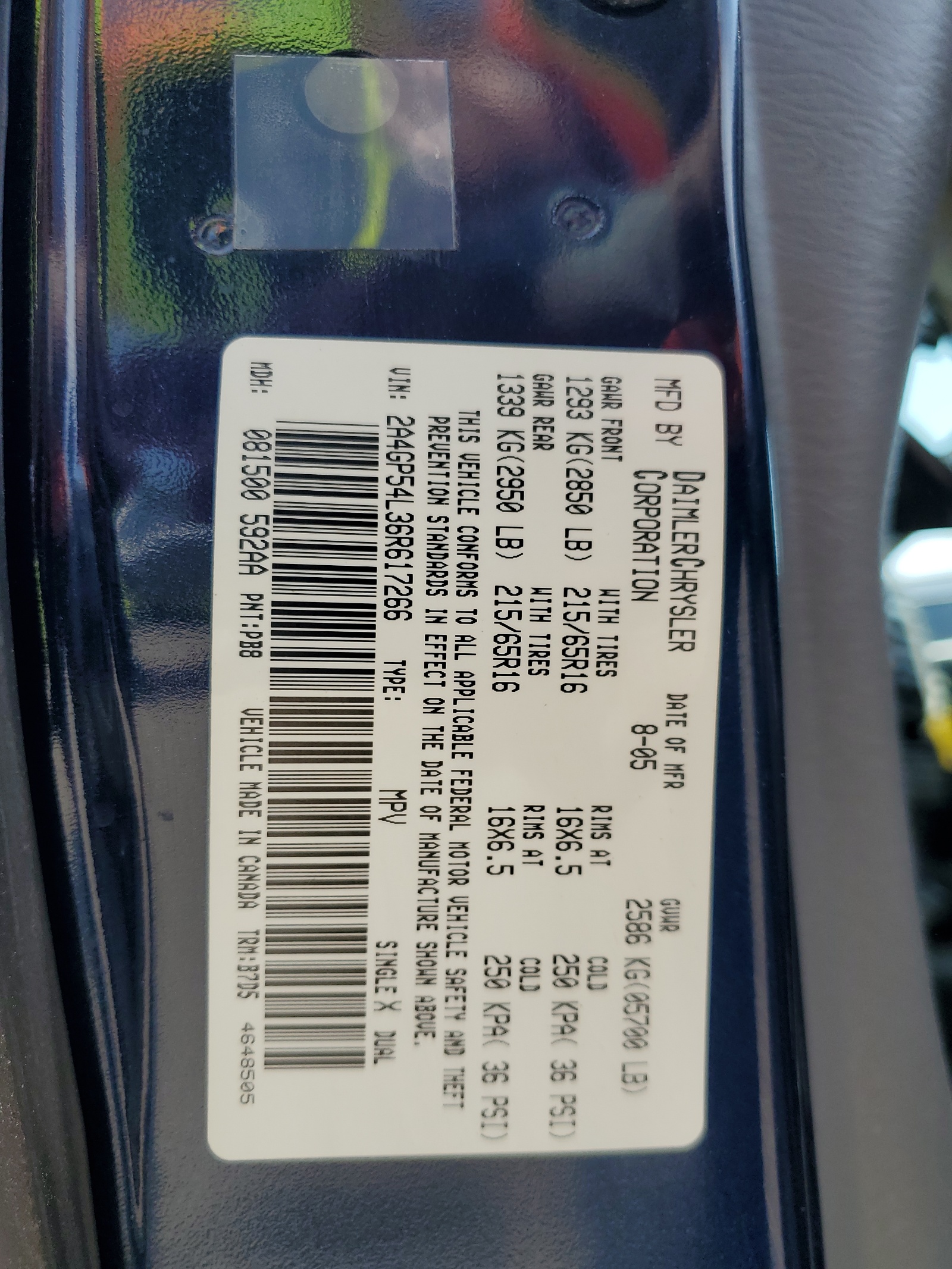 2A4GP54L36R617266 2006 Chrysler Town & Country Touring