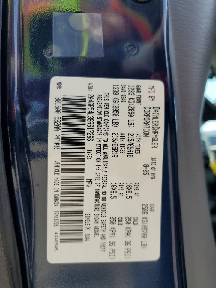 2006 Chrysler Town & Country Touring VIN: 2A4GP54L36R617266 Lot: 59432484