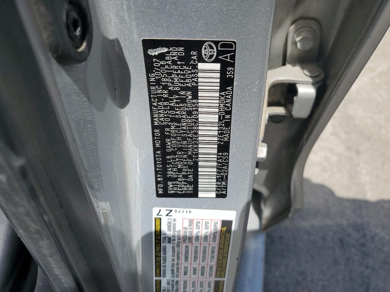 2T1KR32E38C709158 2008 Toyota Corolla Matrix Xr