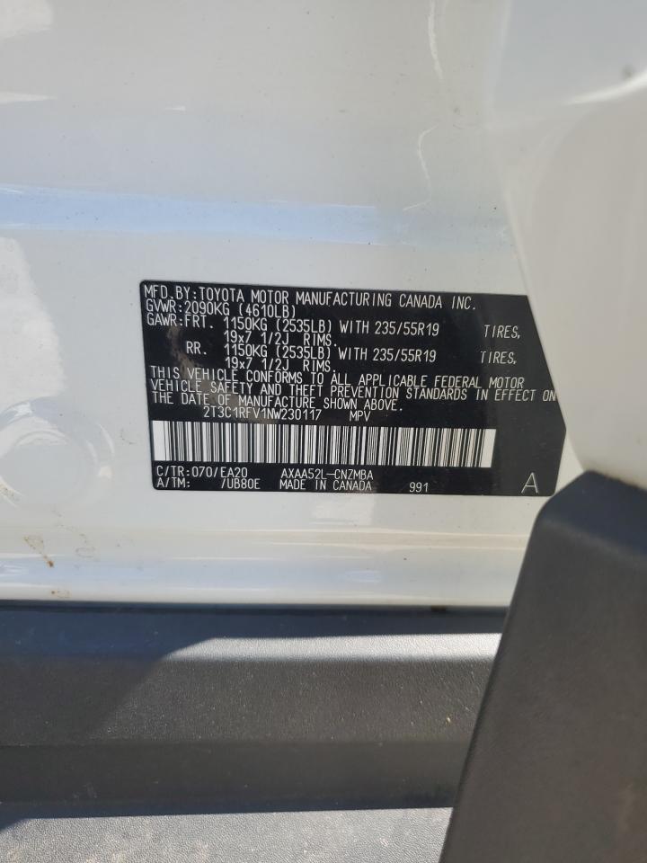 2022 Toyota Rav4 Xle Premium VIN: 2T3C1RFV1NW230117 Lot: 58515494