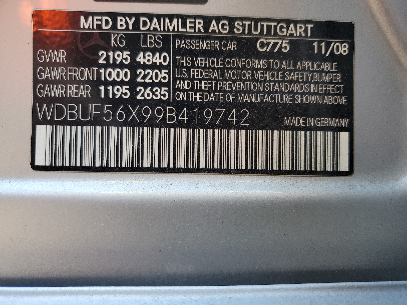 WDBUF56X99B419742 2009 Mercedes-Benz E 350