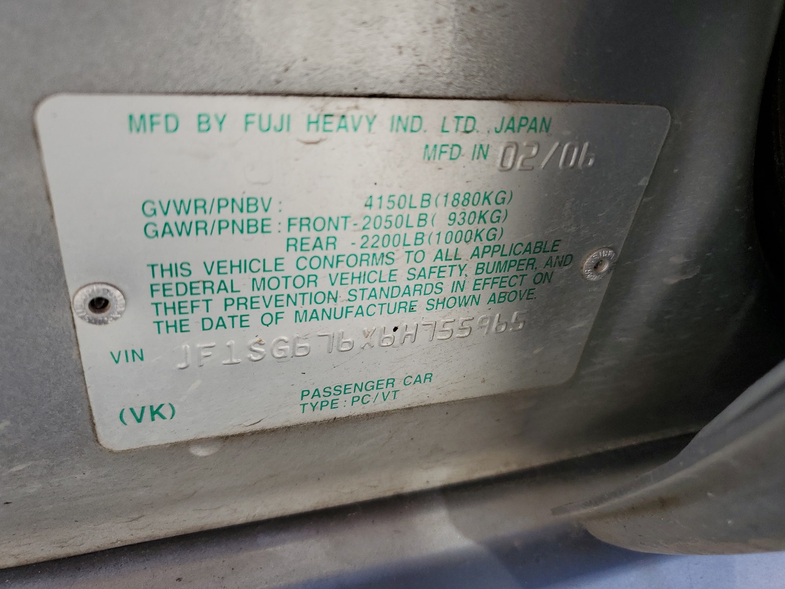 JF1SG676X6H755965 2006 Subaru Forester 2.5X Ll Bean