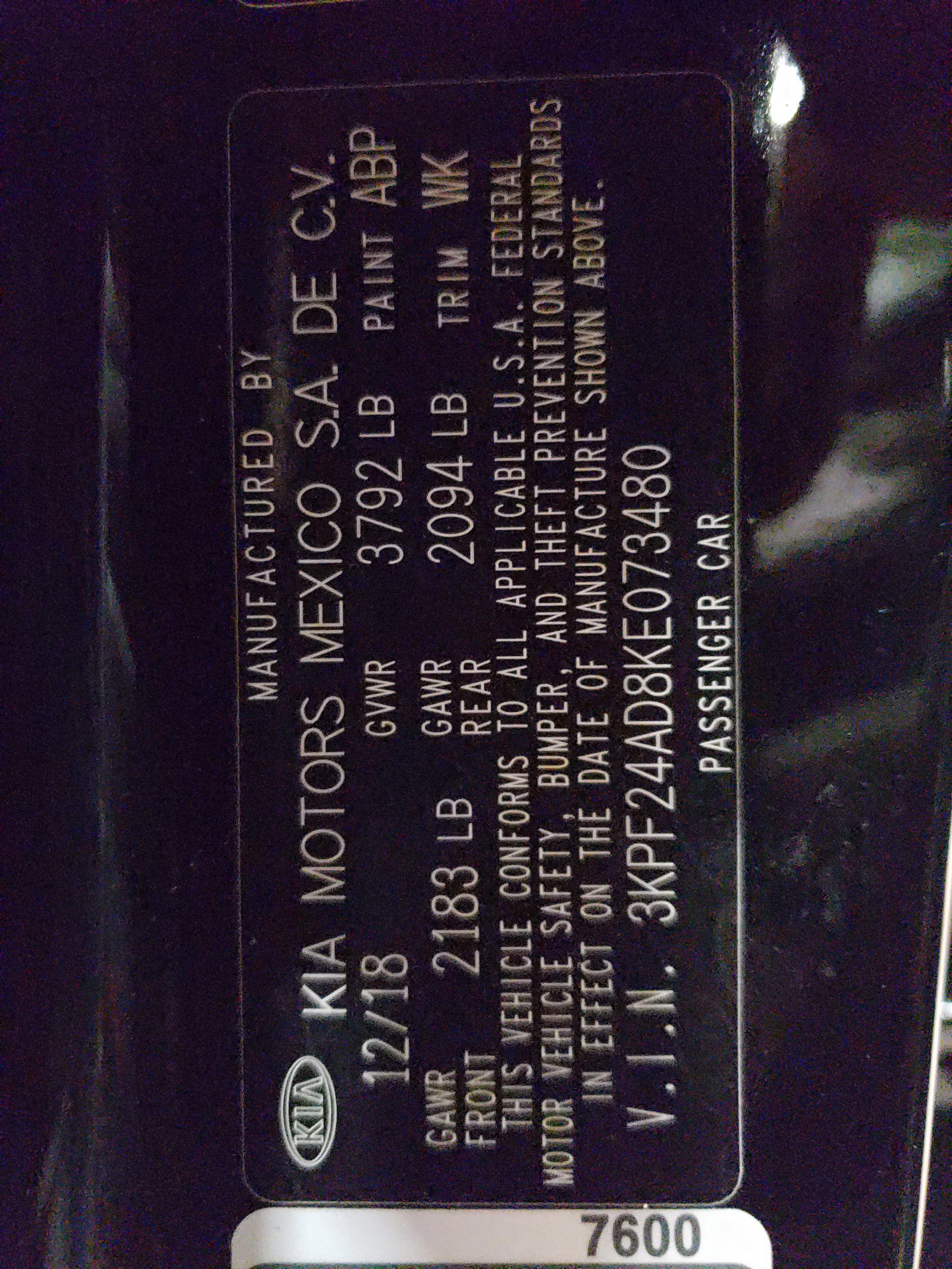 3KPF24AD8KE073480 2019 Kia Forte Fe