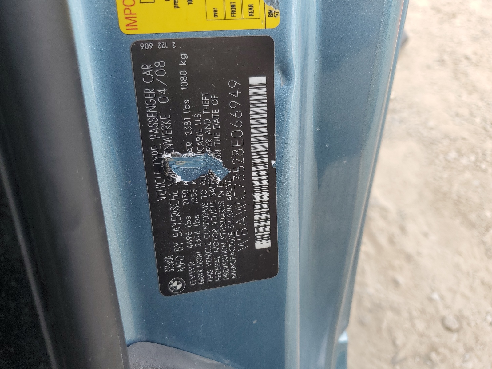 WBAWC73528E066949 2008 BMW 335 Xi