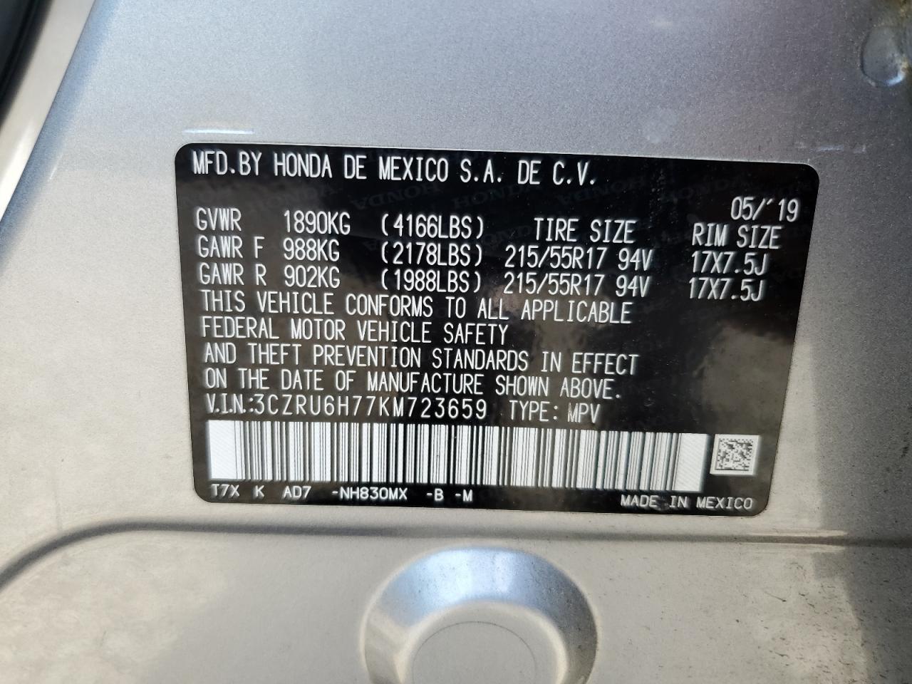 3CZRU6H77KM723659 2019 Honda Hr-V Exl