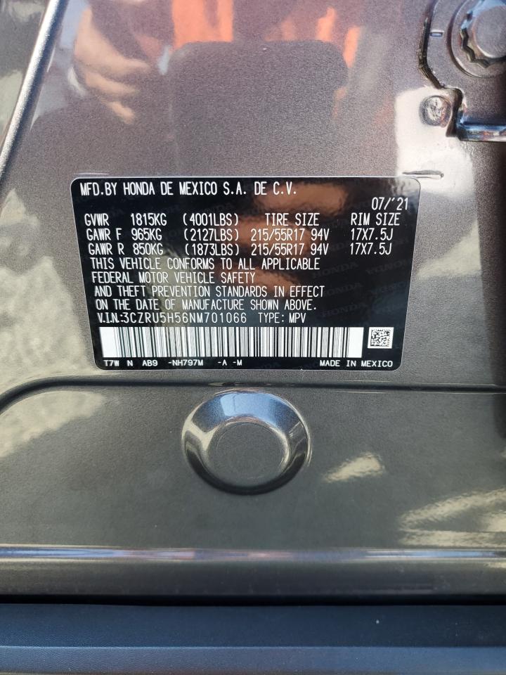 2022 Honda Hr-V Ex VIN: 3CZRU5H56NM701066 Lot: 60608004