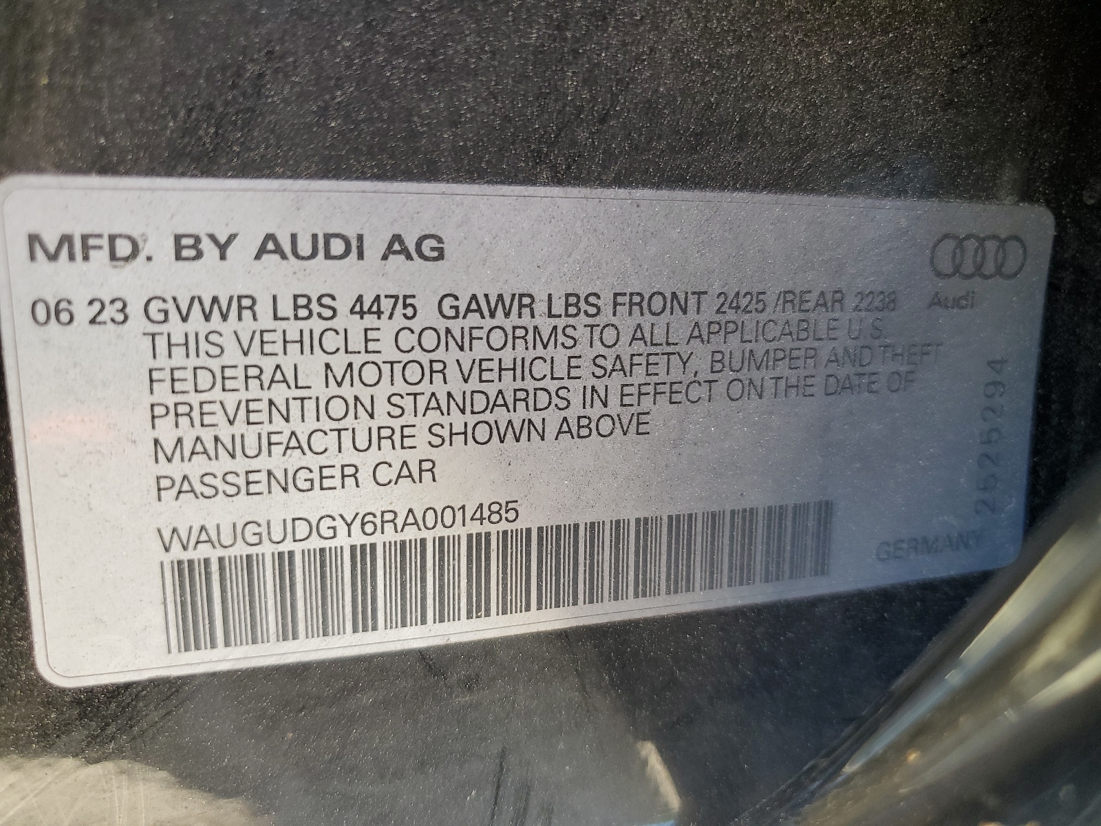 WAUGUDGY6RA001485 2024 Audi A3 Premium