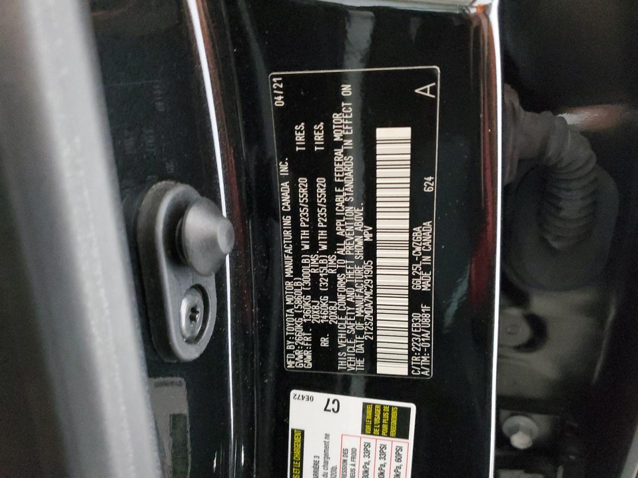 2021 Lexus Rx 350 F-Sport VIN: 2T2SZMDA7MC291905 Lot: 58264524