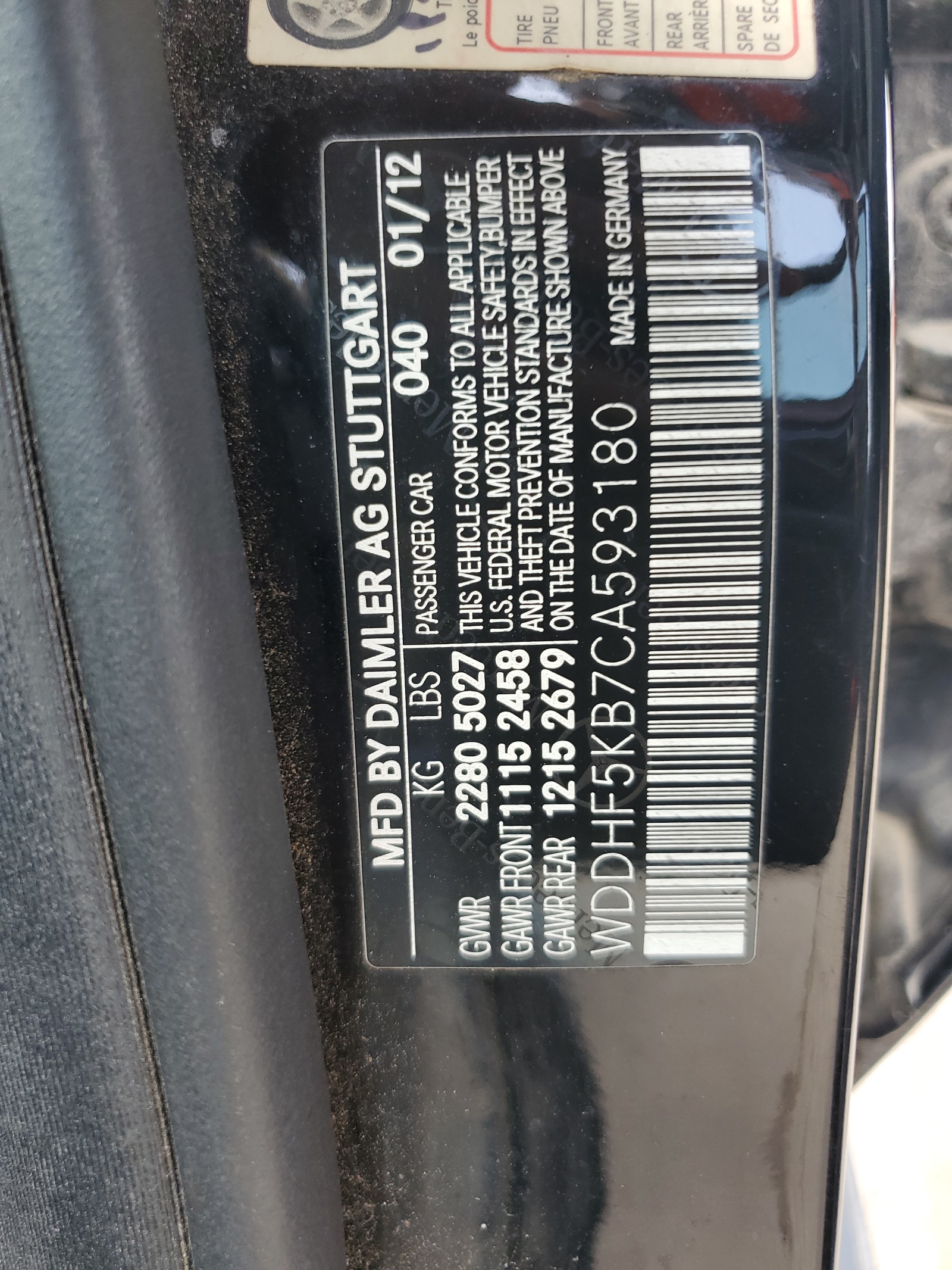 WDDHF5KB7CA593180 2012 Mercedes-Benz E 350