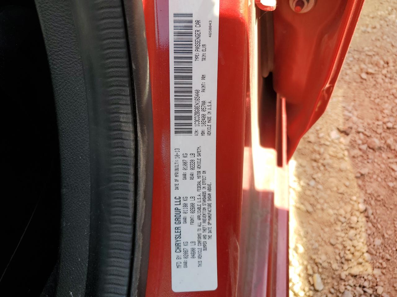 2014 Dodge Avenger R/T VIN: 1C3CDZBG8EN165440 Lot: 58665264