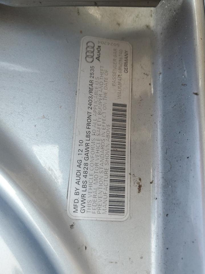 2011 Audi A4 Prestige VIN: WAUMFAFL6BN036740 Lot: 60058084