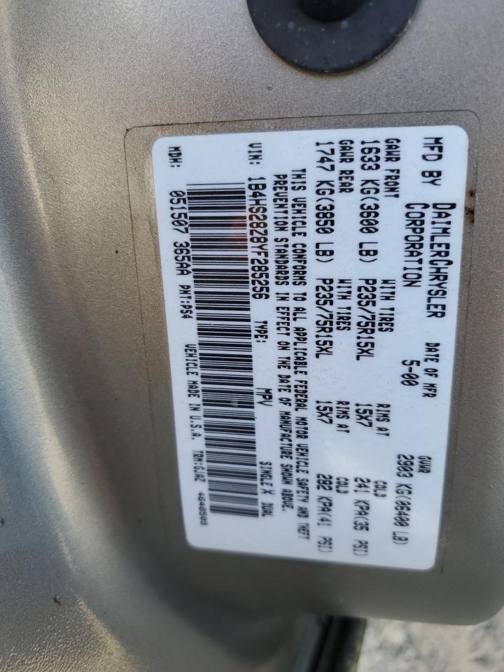 2000 Dodge Durango VIN: 1B4HS28Z8YF285256 Lot: 60243624