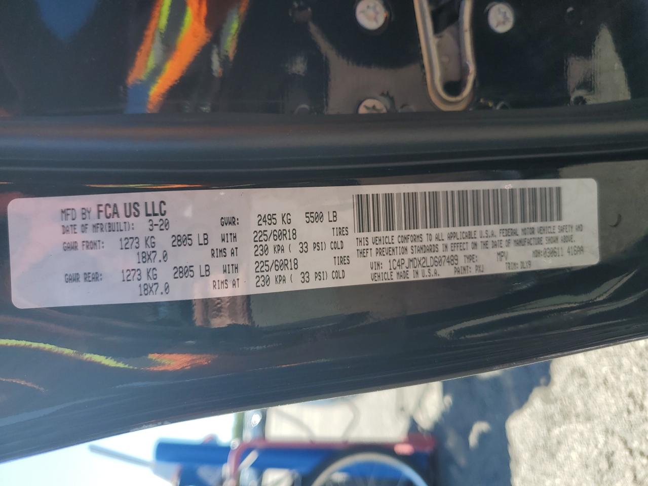 2020 Jeep Cherokee Limited VIN: 1C4PJMDX2LD607489 Lot: 60840034