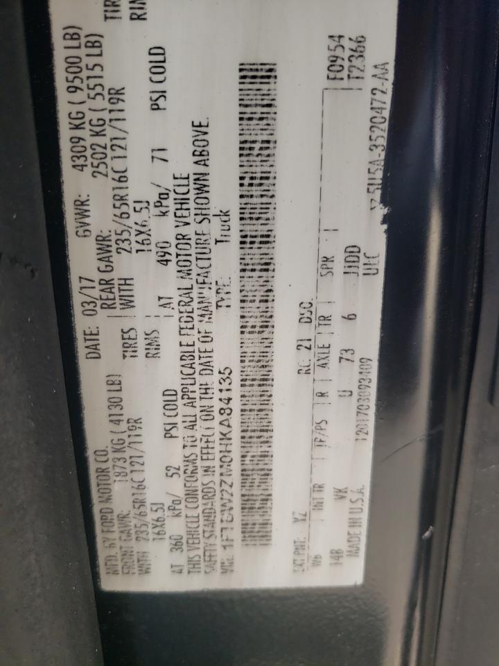 2017 Ford Transit T-350 VIN: 1FTBW2ZM0HKA84135 Lot: 59282834