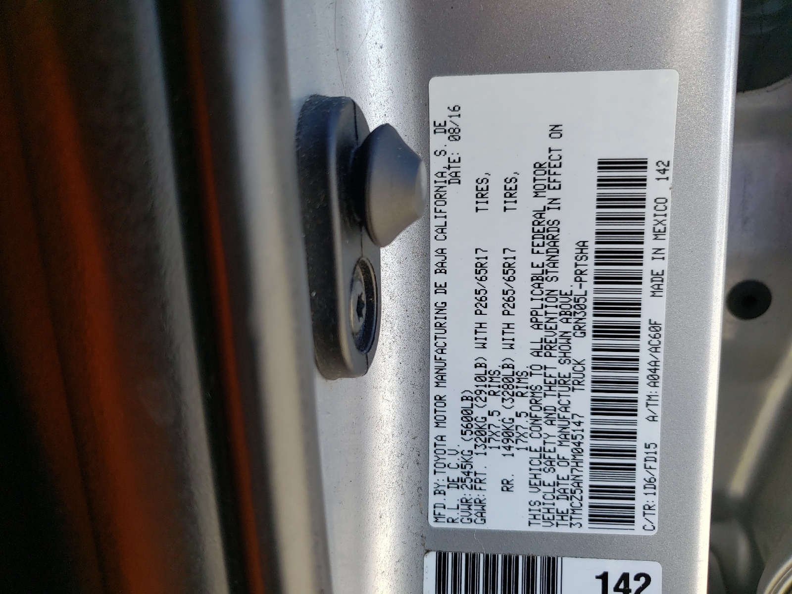 3TMCZ5AN7HM045147 2017 Toyota Tacoma Double Cab