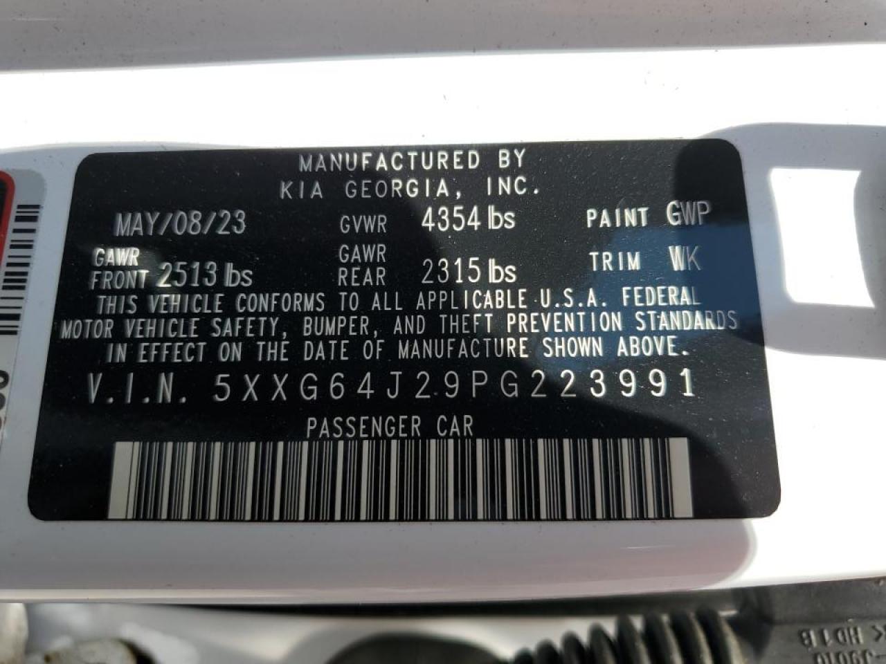 2023 Kia K5 Gt Line VIN: 5XXG64J29PG223991 Lot: 58074544