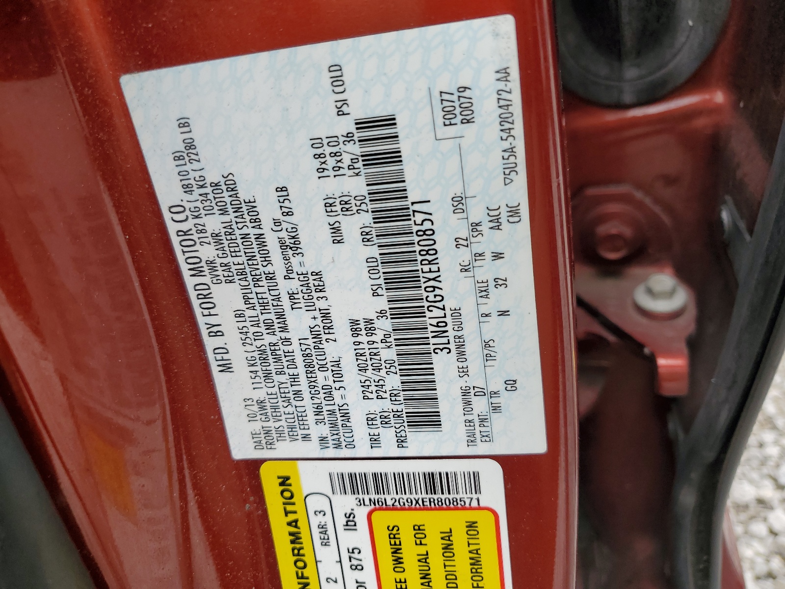 3LN6L2G9XER808571 2014 Lincoln Mkz