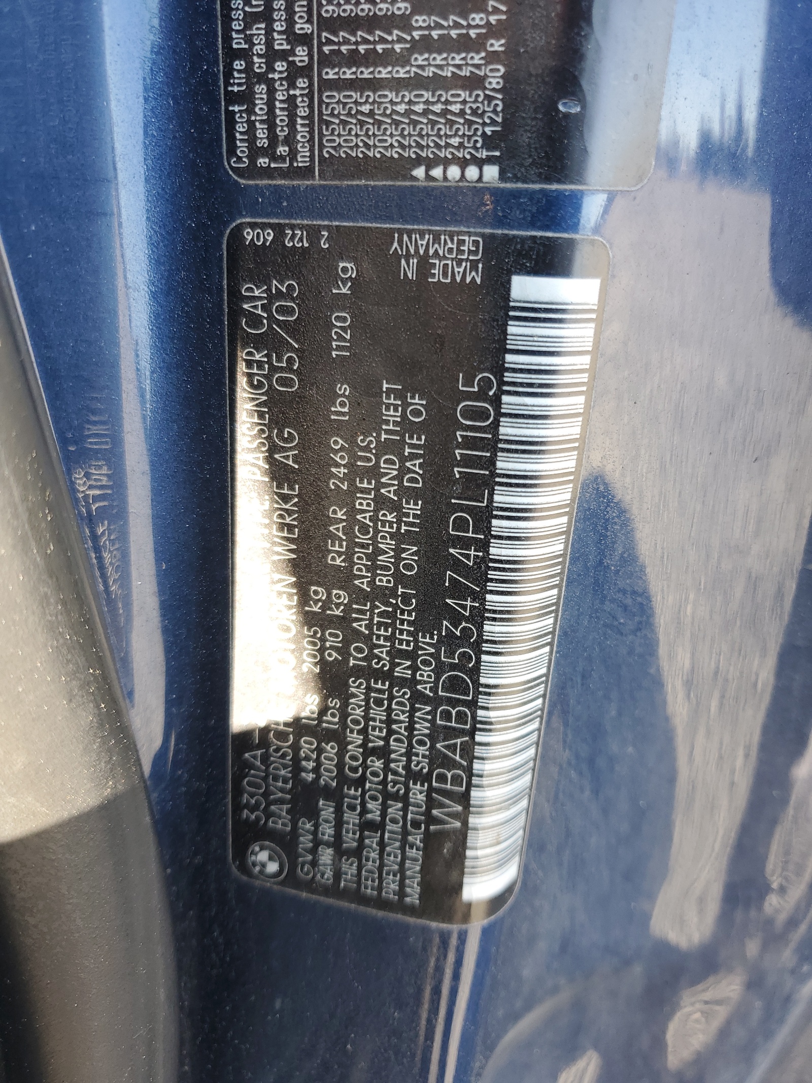 WBABD53474PL11105 2004 BMW 330 Ci