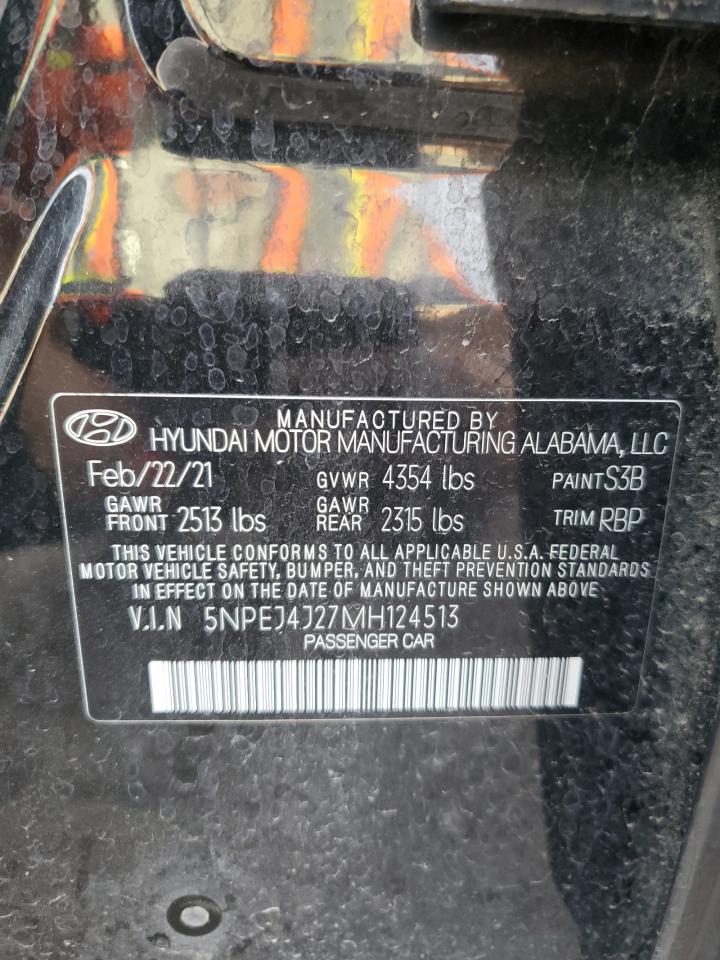 5NPEJ4J27MH124513 2021 Hyundai Sonata Sel Plus