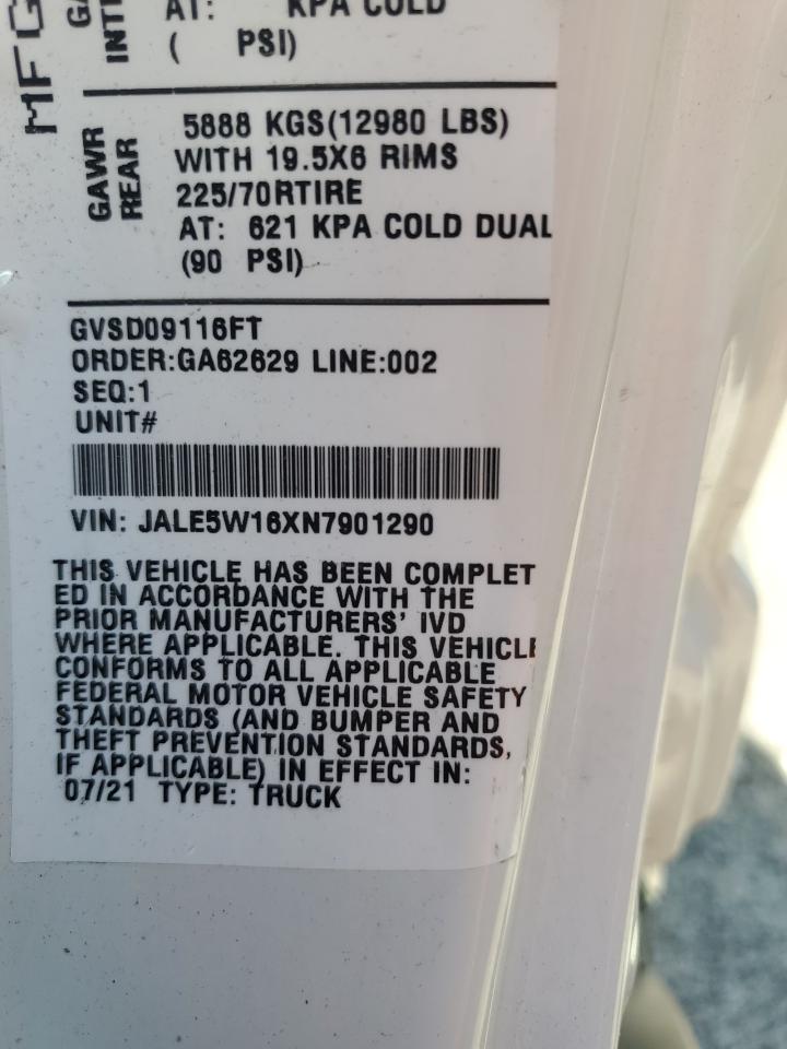 2022 Isuzu Nqr VIN: JALE5W16XN7901290 Lot: 58228484