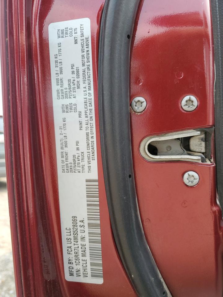 2021 Ram 1500 Classic Slt VIN: 1C6RR7LT4MS528069 Lot: 57504494