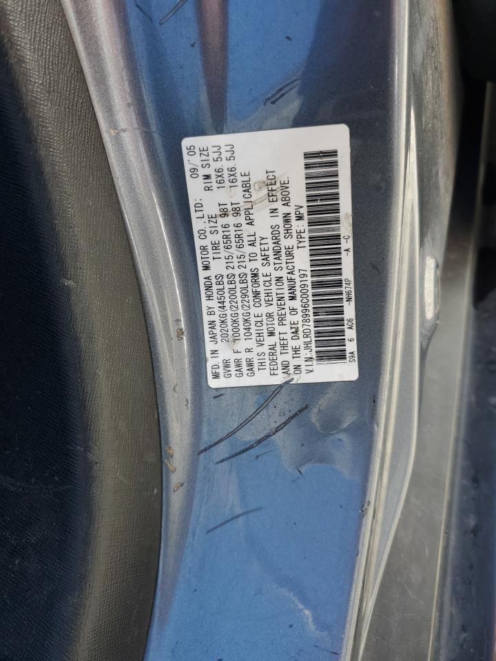 2006 Honda Cr-V Se VIN: JHLRD78996C009197 Lot: 58615894