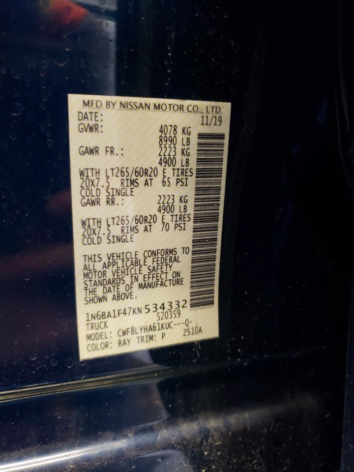 1N6BA1F47KN534332 NISSAN TITAN 2019