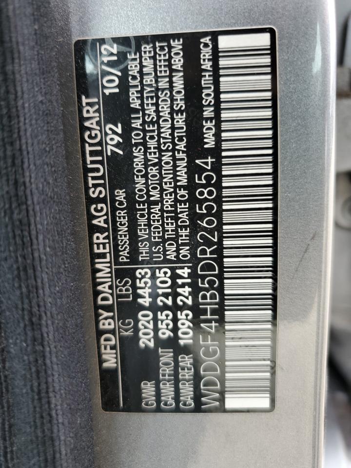 2013 Mercedes-Benz C 250 VIN: WDDGF4HB5DR265854 Lot: 60430704