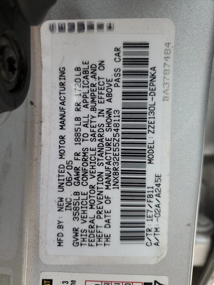 2005 Toyota Corolla Ce VIN: 1NXBR32E55Z548113 Lot: 57381464