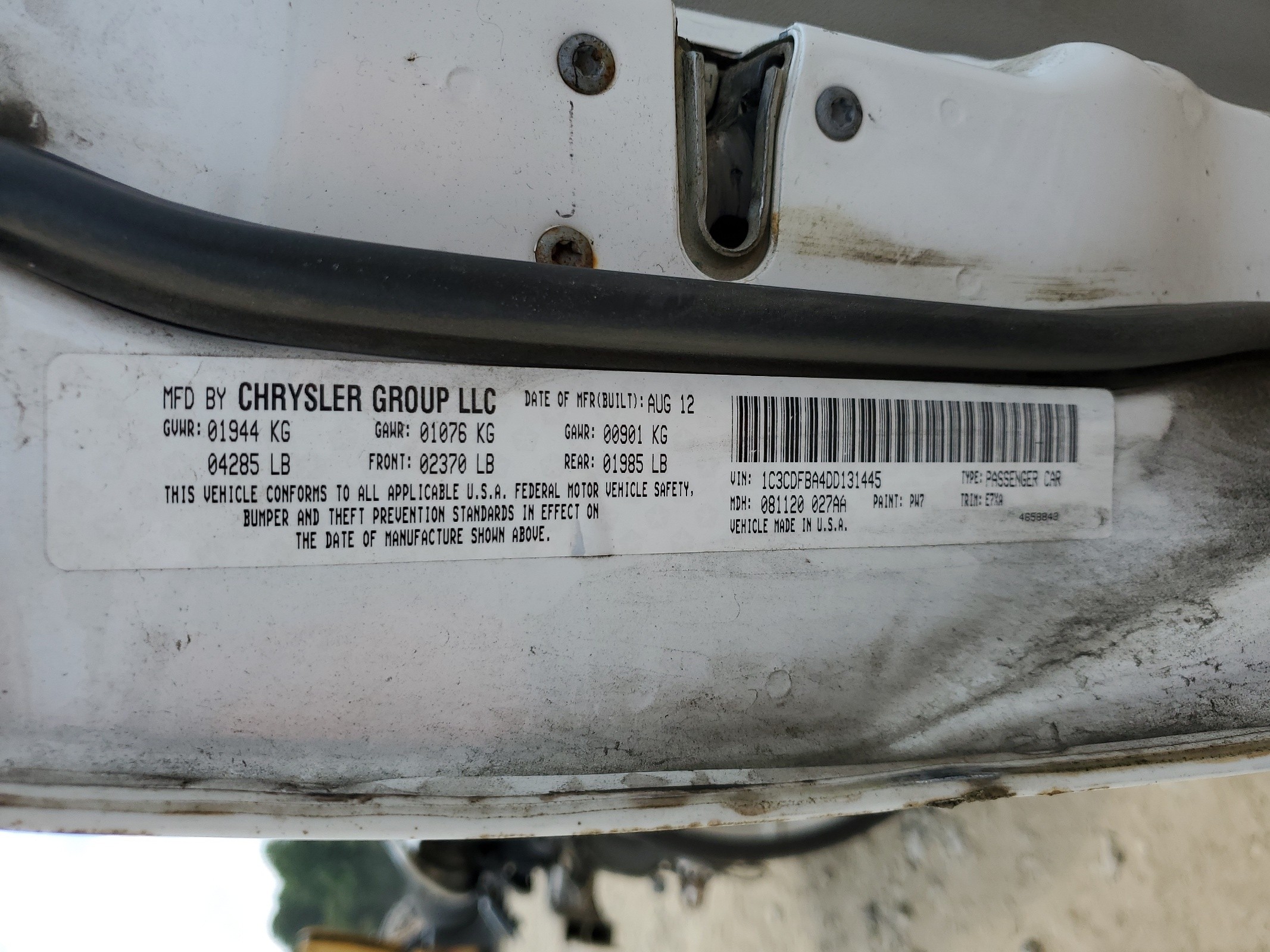 1C3CDFBA4DD131445 2013 Dodge Dart Sxt