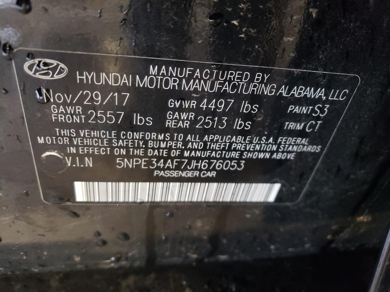 5NPE34AF7JH676053 2018 Hyundai Sonata Sport