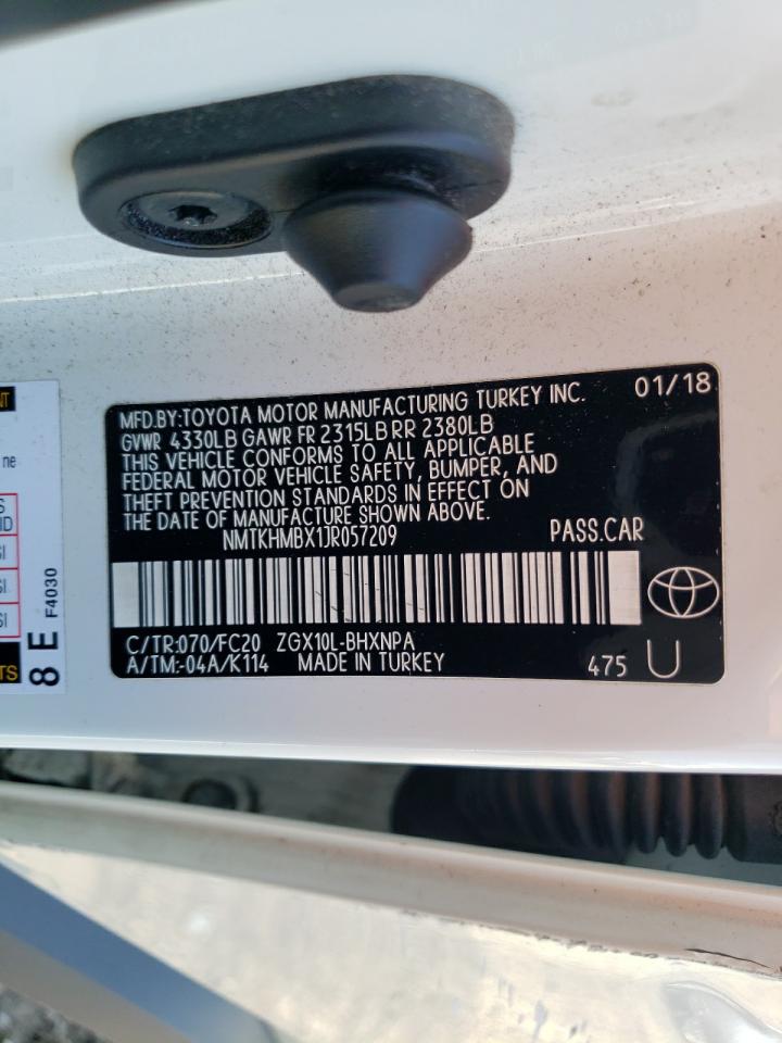 2018 Toyota C-Hr Xle VIN: NMTKHMBX1JR057209 Lot: 58978894