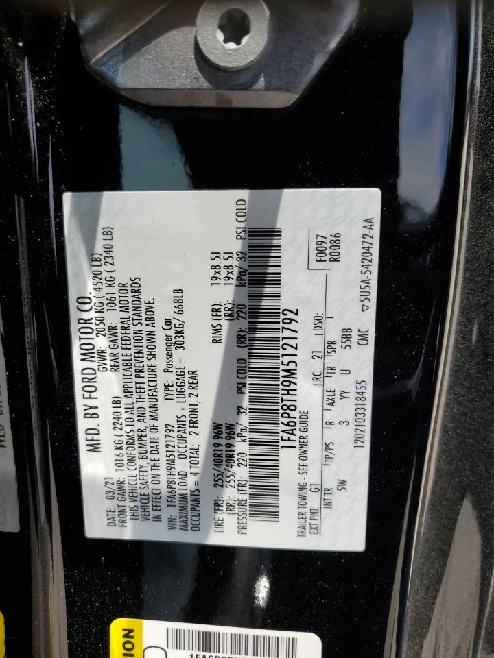 2021 Ford Mustang VIN: 1FA6P8TH9M5121792 Lot: 59741724