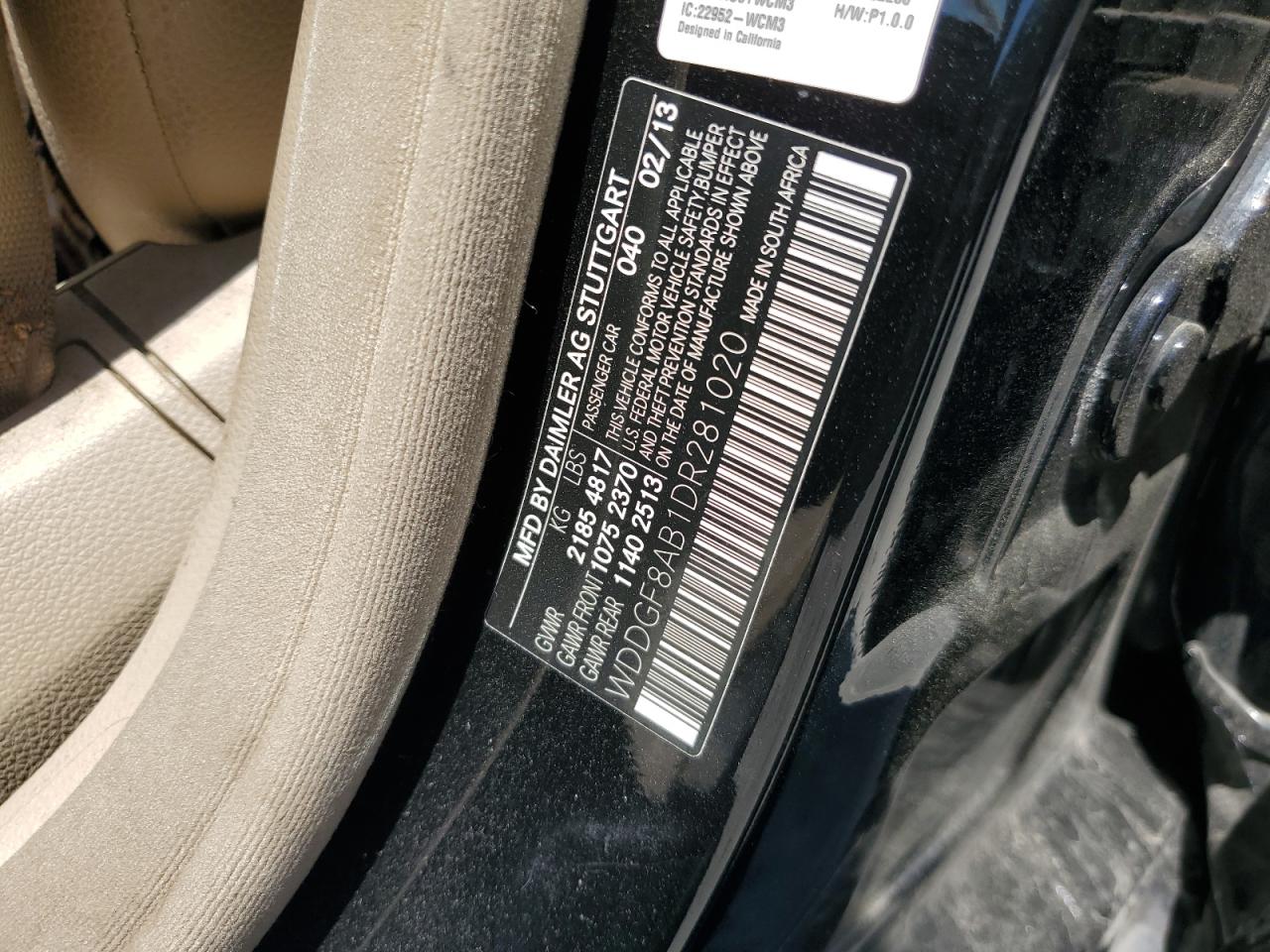 2013 Mercedes-Benz C 300 4Matic VIN: WDDGF8AB1DR281020 Lot: 58451644