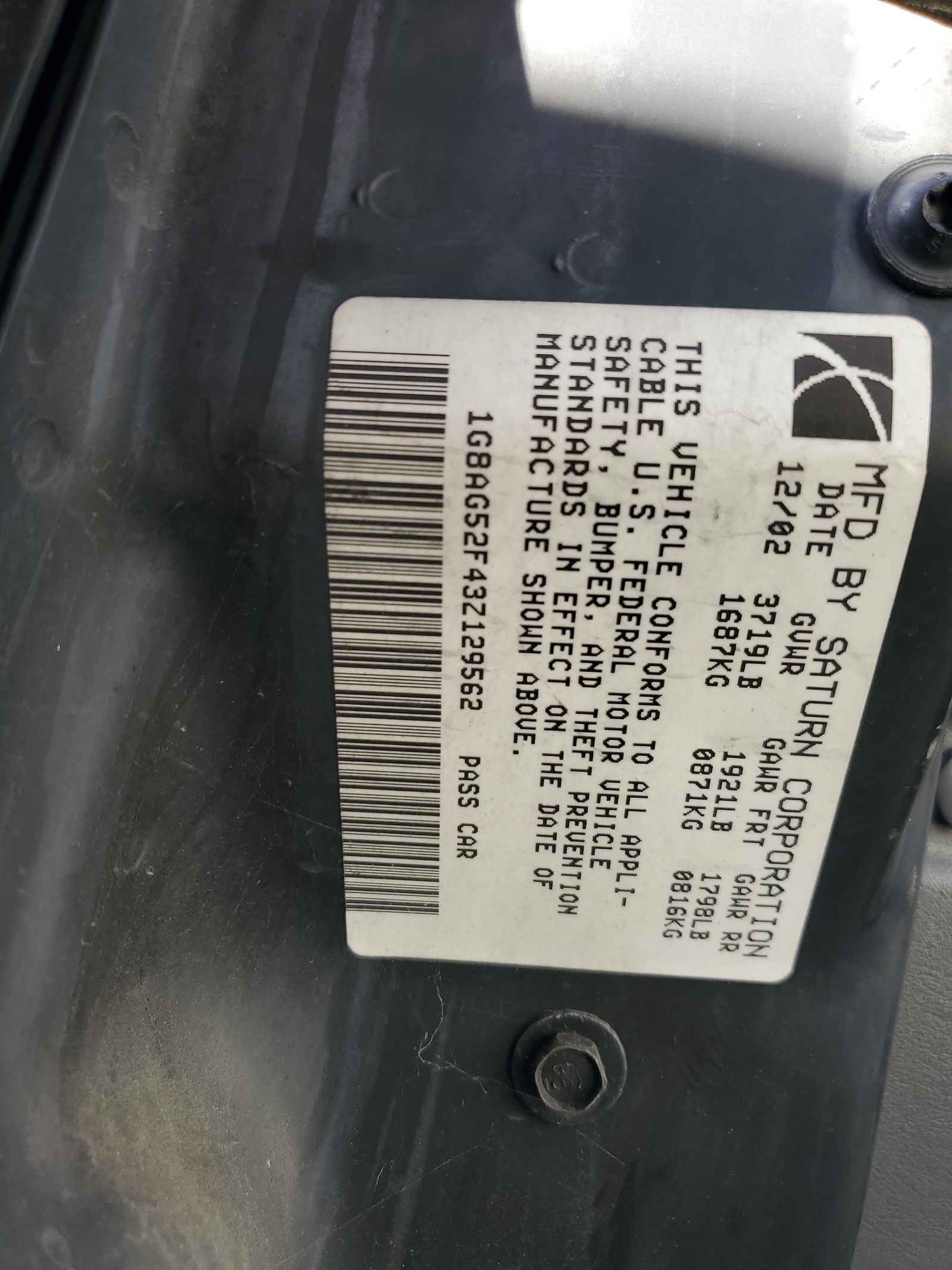 1G8AG52F43Z129562 2003 Saturn Ion Level 1