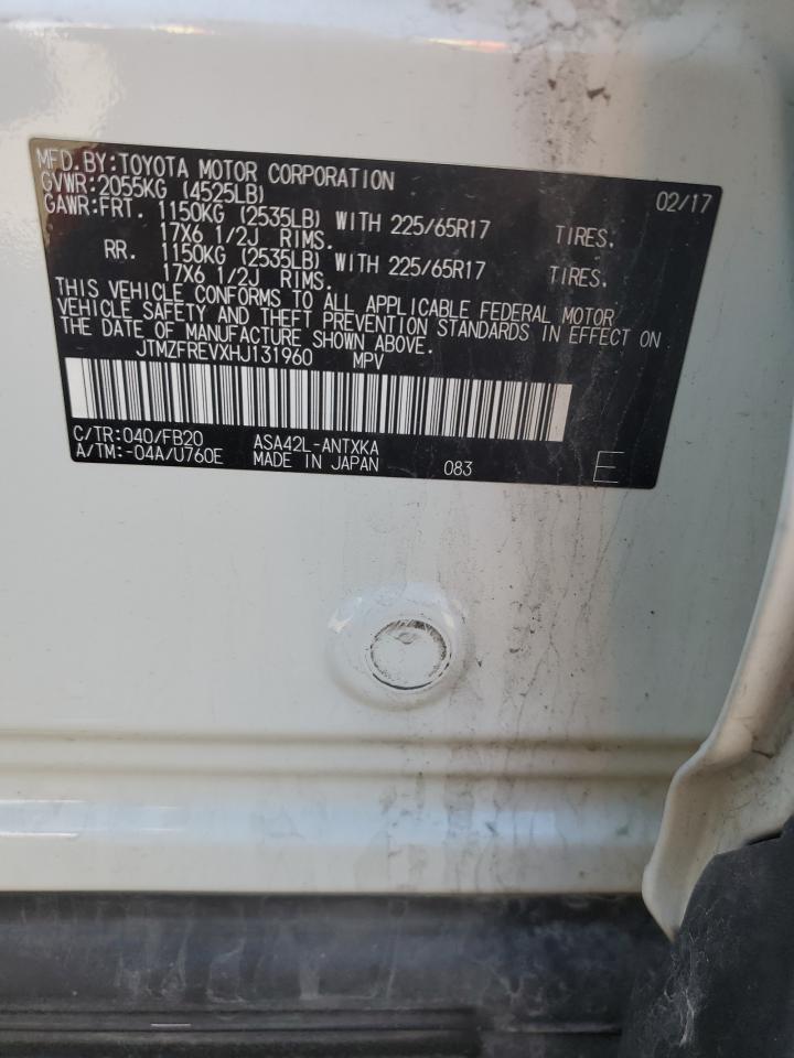 2017 Toyota Rav4 Le VIN: JTMZFREVXHJ131960 Lot: 60836454