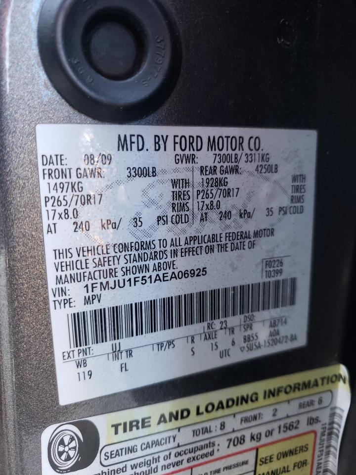 2010 Ford Expedition Xlt VIN: 1FMJU1F51AEA06925 Lot: 59179724