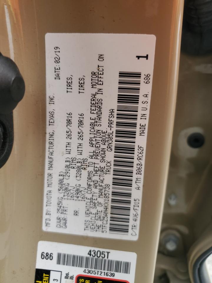 2019 Toyota Tacoma Double Cab VIN: 5TFCZ5AN4KX185738 Lot: 57908694