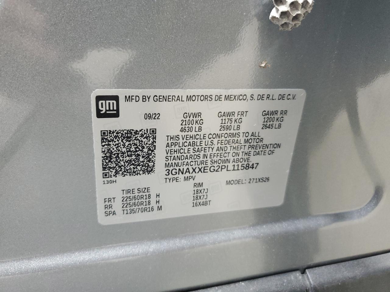 3GNAXXEG2PL115847 2023 CHEVROLET EQUINOX - Image 15