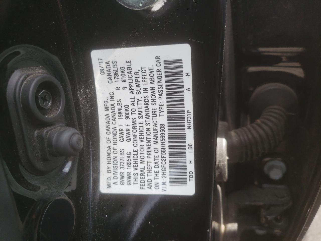 2HGFC2F56HH569508 2017 Honda Civic Lx