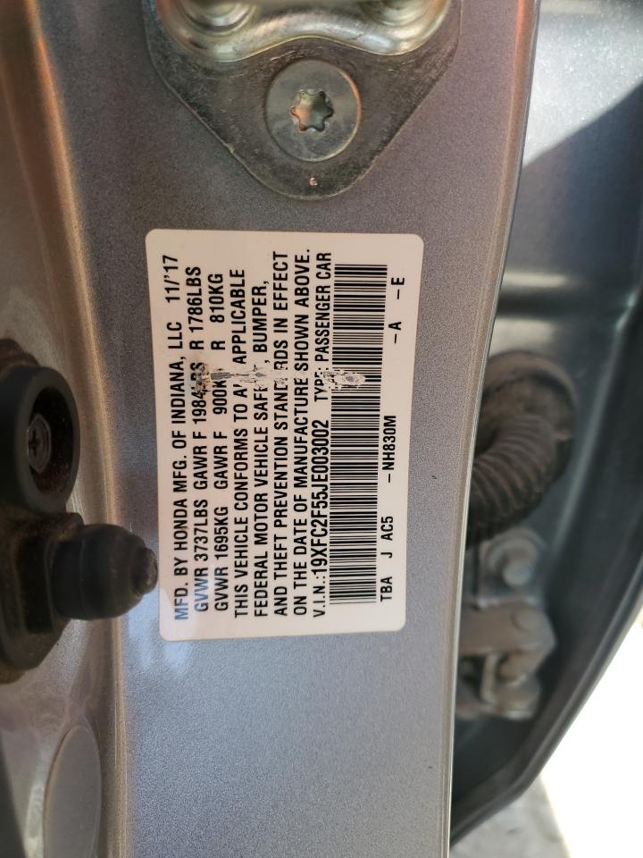 19XFC2F55JE003002 2018 Honda Civic Lx