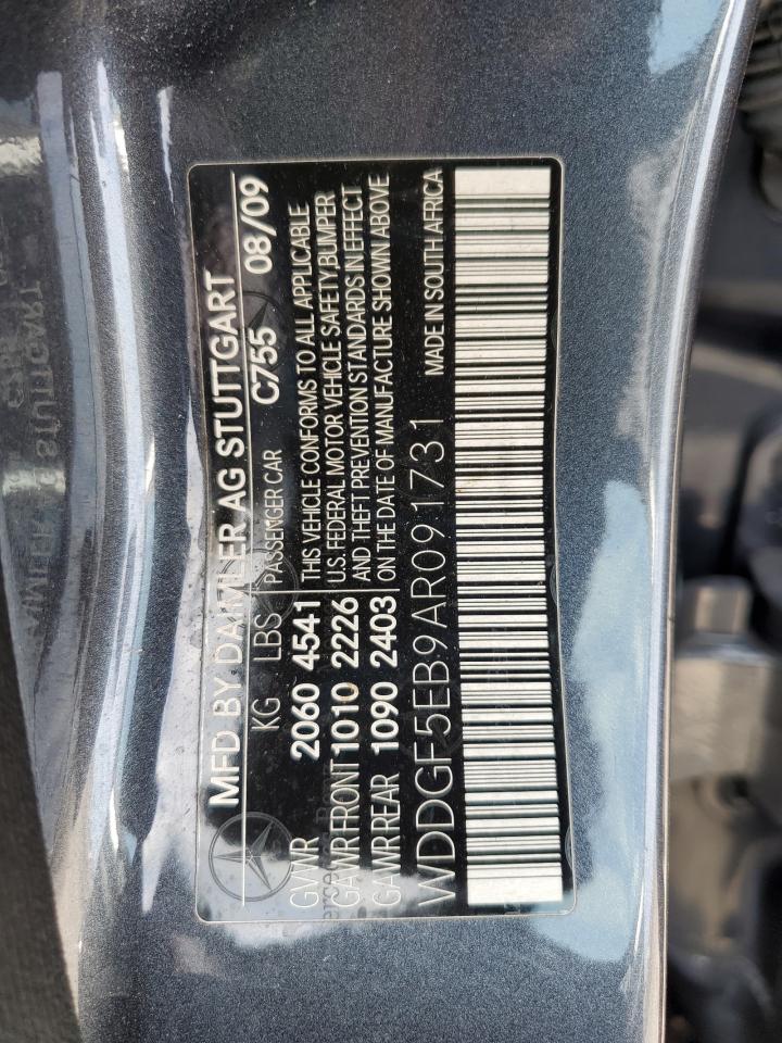 2010 Mercedes-Benz C 300 VIN: WDDGF5EB9AR091731 Lot: 59566544