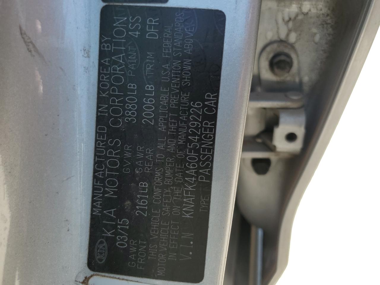 2015 Kia Forte Lx VIN: KNAFK4A60F5429226 Lot: 58015744