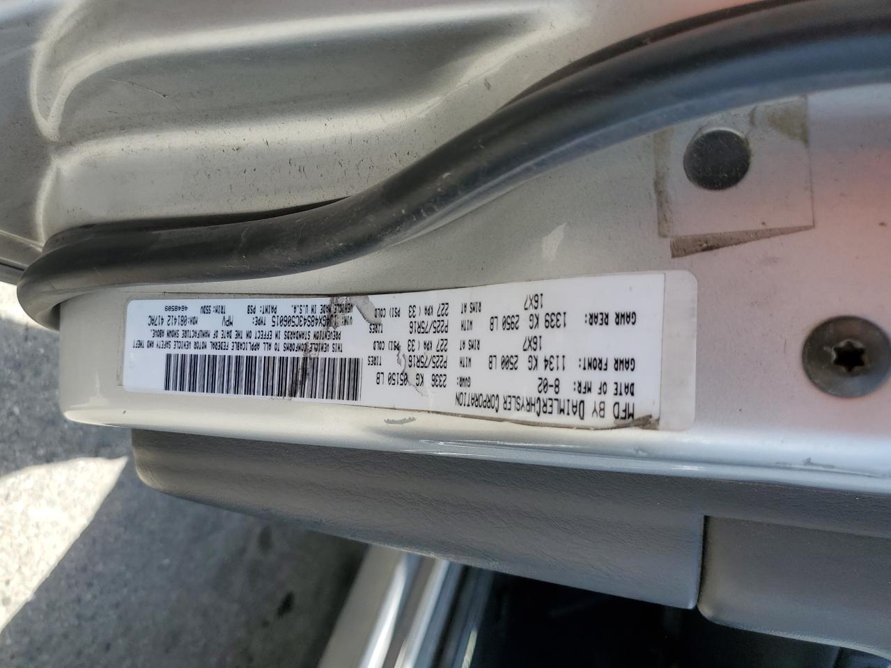 2003 Jeep Grand Cherokee Laredo VIN: 1J4GX48S43C506015 Lot: 59870454