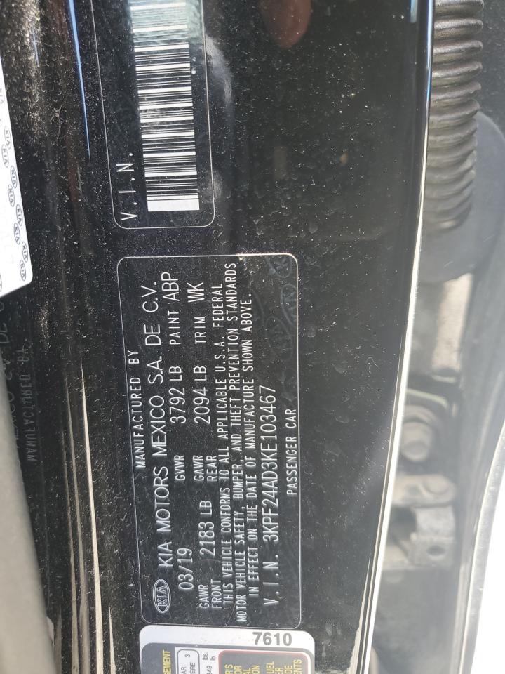 3KPF24AD3KE103467 2019 KIA FORTE - Image 12