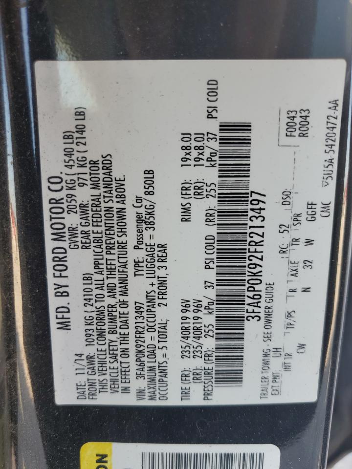 3FA6P0K92FR213497 2015 Ford Fusion Titanium