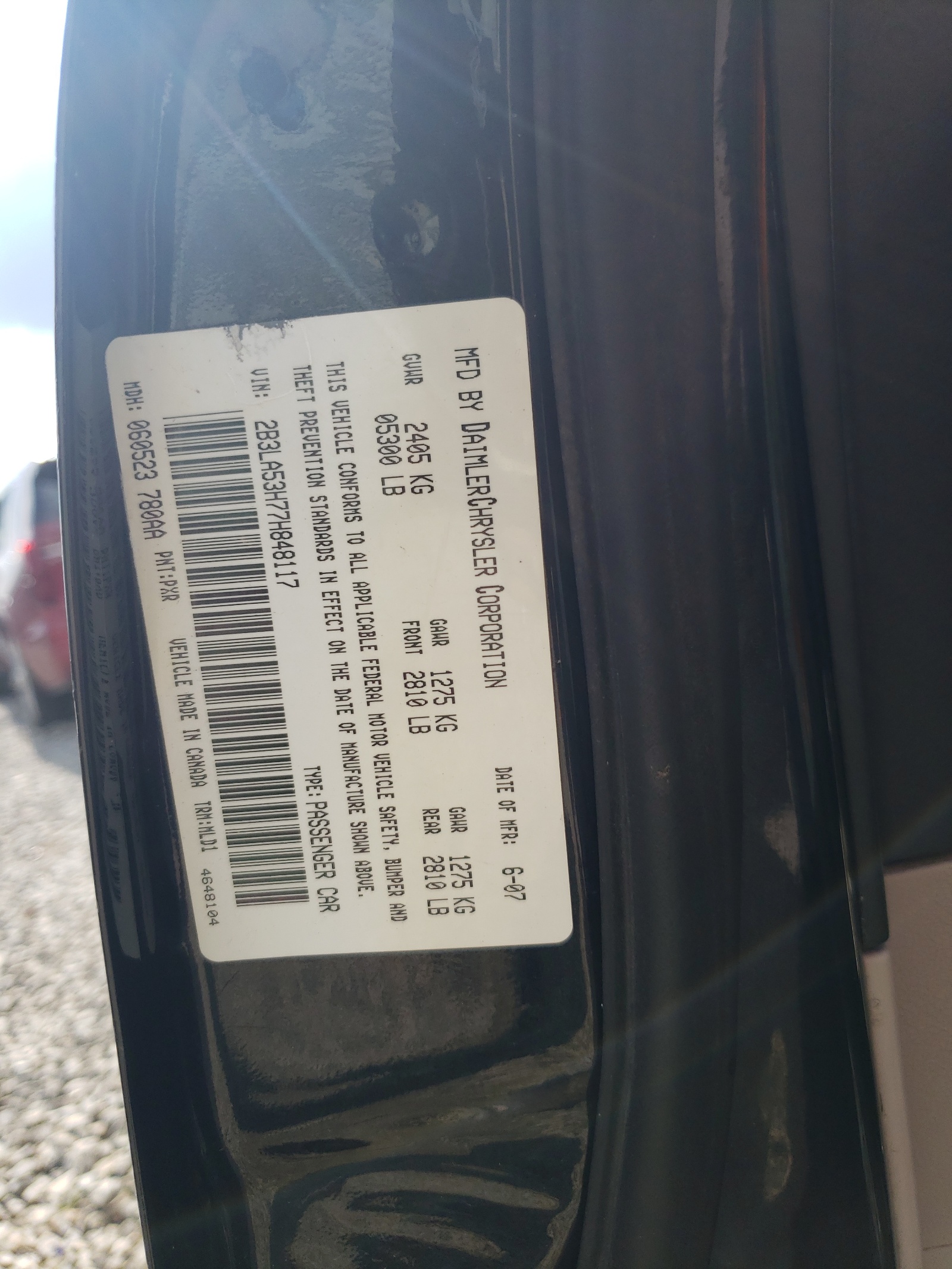 2B3LA53H77H848117 2007 Dodge Charger R/T