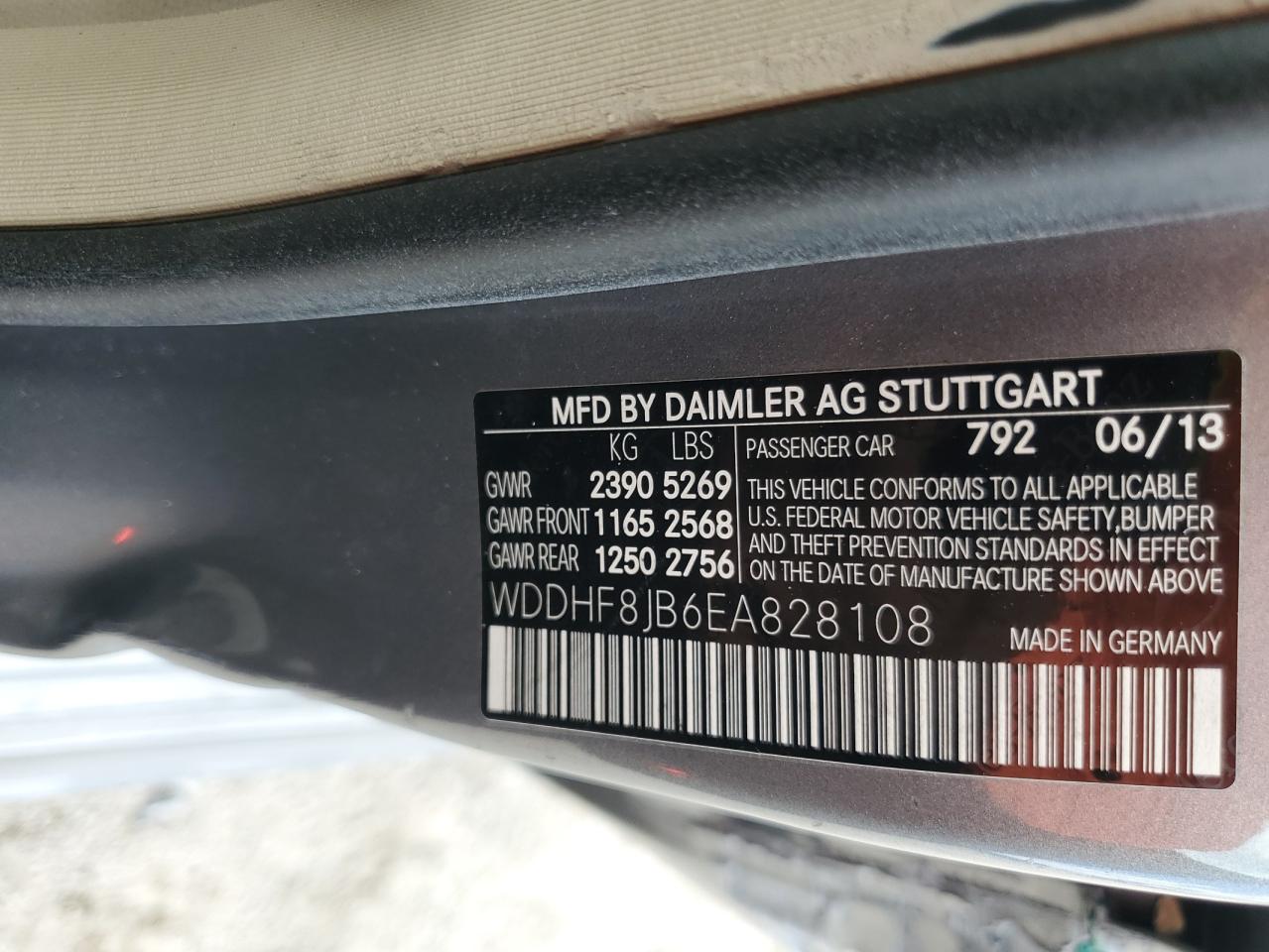 2014 Mercedes-Benz E 350 4Matic VIN: WDDHF8JB6EA828108 Lot: 58970404