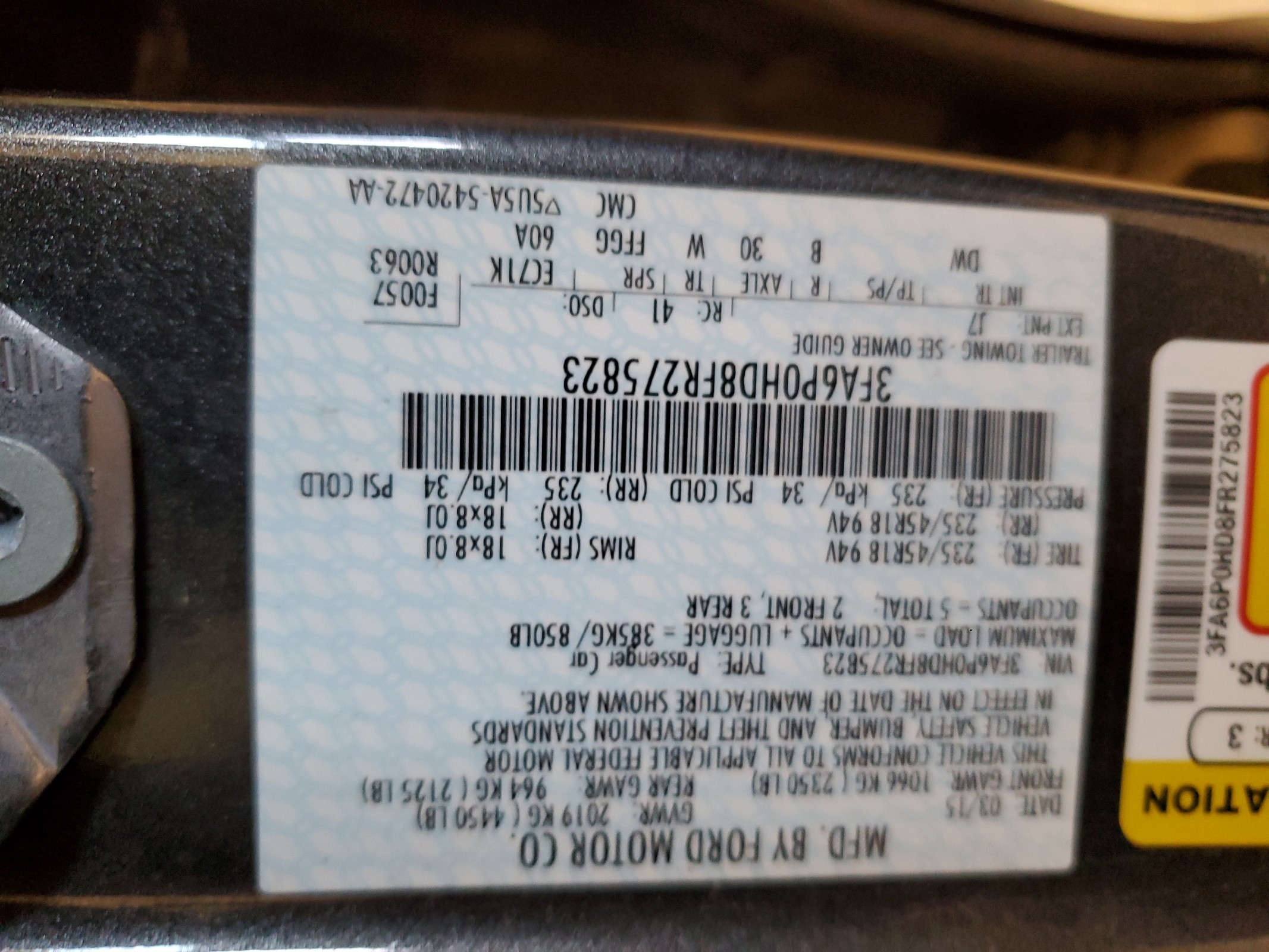 3FA6P0HD8FR275823 2015 Ford Fusion Se